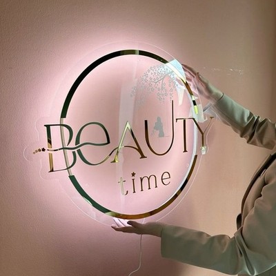 Personalized UV Acrylic Sign| LED Wall Mounted Round Sign| Office Decor UV Sign