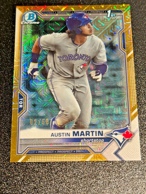 2021 Austin Martin Bowman Gold Chrome 1st Mega Box Mojo Refractor /50