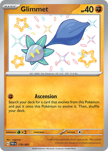 GLIMMET 179/091 SHINY RARE PALDEAN FATES POKEMON NEAR MINT