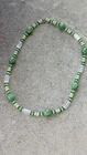 Miriam Haskell Green Swirl Lucite Glass Bead Necklace Spacers 24" Unsigned