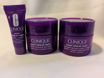 2 Clinique Smart Clinical Repair Overnight Recovery Cream and Mask Plus 1 Serum