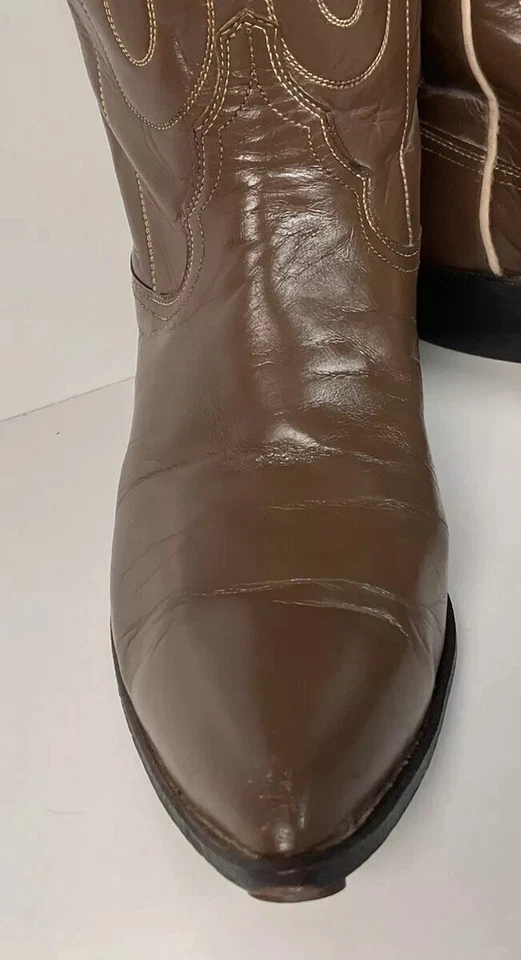 Botas de Vaquera Justin Años 60 De Colección 7.5 B Hechas en EE. UU. Etiqueta Blanca Antigua Foto 4 de 4