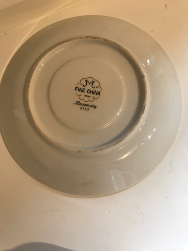 Fine China Rosemary 5555, teacup rose pattern with silver accent Pink & Blue 295 - Picture 7 of 8