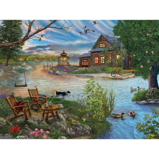 The Jigsaw Puzzle Factory Coffee By The Lake Jigsaw Puzzle EBay
