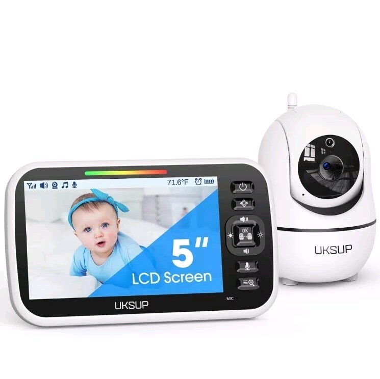 Baby Monitor with Camera and Audio - 5” Display Video Baby Monitor with 29 Hour-image