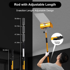 9.8" Drywall Flat Finish Box Set Taping Tools with 40''-64'' Extendable Handle