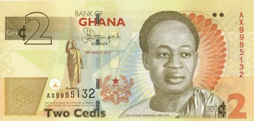 Ghana - 2 Ghanian Cedis - P-37Ab - 2013 dated Foreign Paper Money - Paper Money 