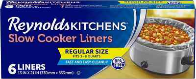 Slow Cooker Liners Kitchen Chef Recipes Crock Pot Cook Liner Bags BPA Free 13x21