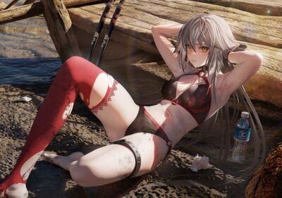 Anime berserker joan alter of arc fate apocrypha sand Stitched Gaming Mat Desk