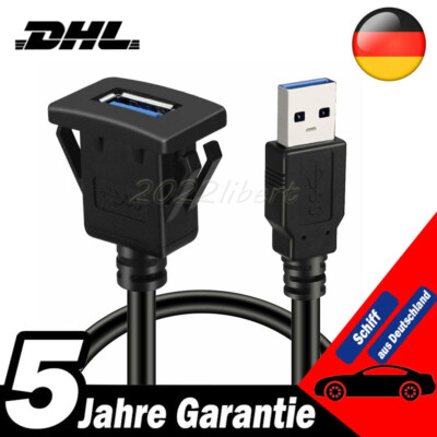 USB 3.0 Einbau Buchse Kfz Verlängerung Kabel Adapter für Auto PC Boat Motorrad