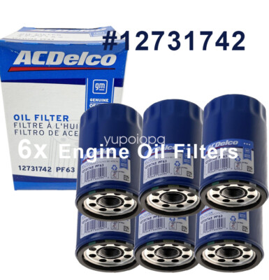 6PCS OEM 12731742 Engine Oil Filters ACDelco PF63 For Chevrolet Silverado 1500