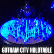 Gotham City Holotable 89 Batman Logo Shaped City With Blue Led Light 110 Scale