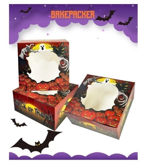 Bakepacker 24pcs Halloween 10x10x5 inches Cake Boxes with Window 12-Packs... - Image 2 of 4