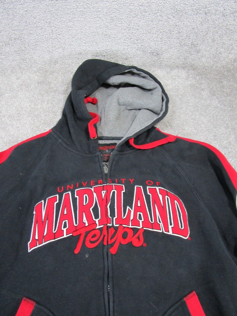 Jansport University Of Maryland Terps Hoodie Mens Small Black Full
