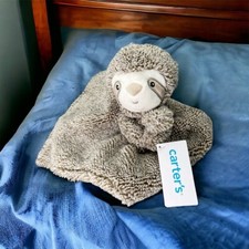 Carter's Sloth Plush Stuffed Animal Snuggler Blanket Crib, Multicolored