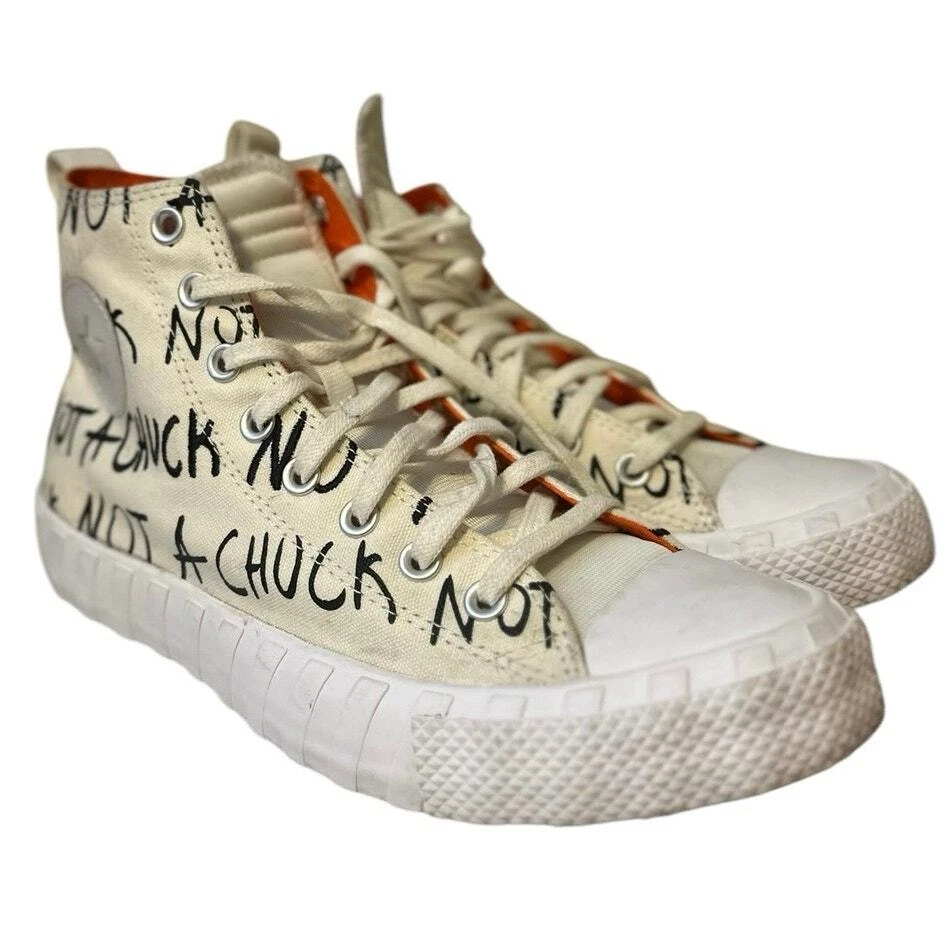 Converse Sneakers Senza Titolo Audaci All Star Scarpe Hi Top Egret Crema Uomo Taglia 9 5