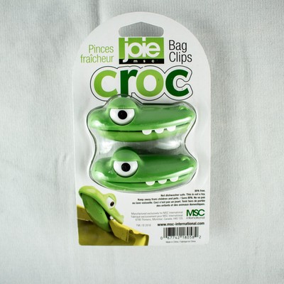 New 2 Green Crocodile Head Bulgy Eye Balls Bag Clips