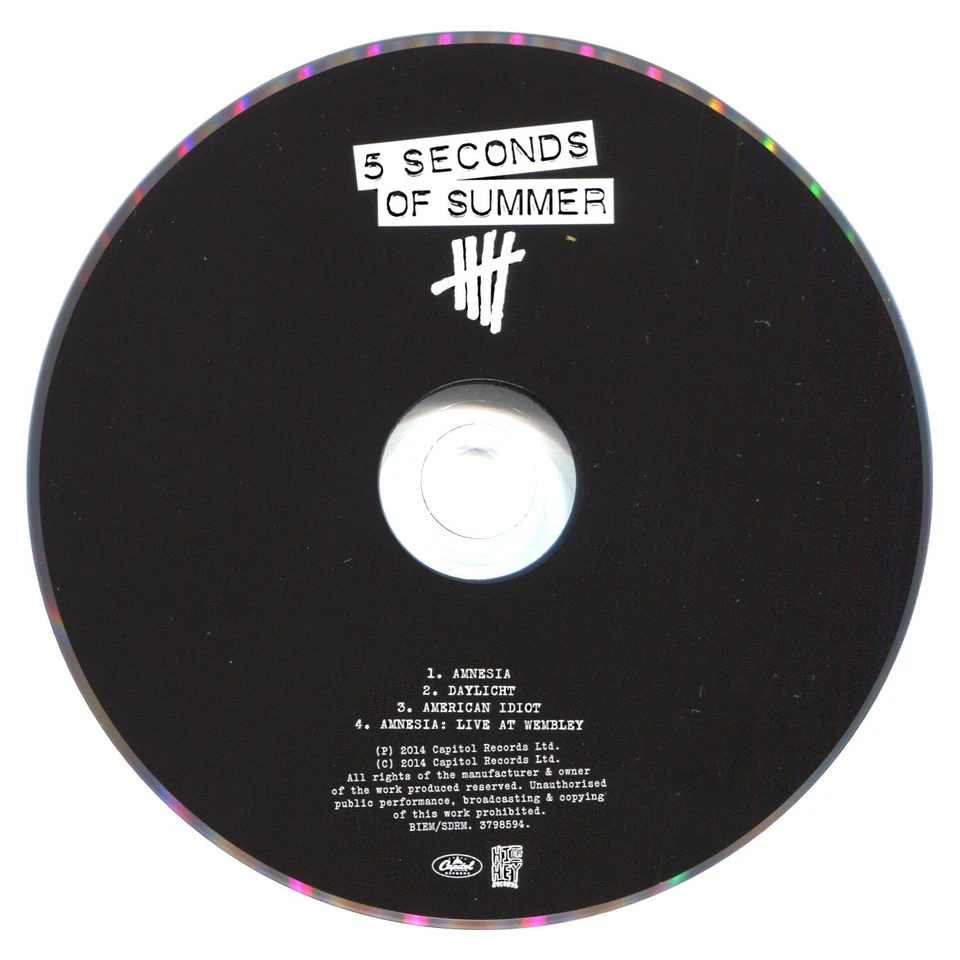 5 SECONDS OF SUMMER Amnesia LIVE at Wembley 5SOS CD American Idiot DAYLIGHT 0617 - Image 2 of 3