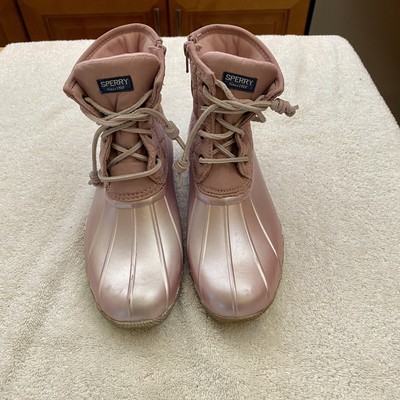 sperry rose gold duck boots