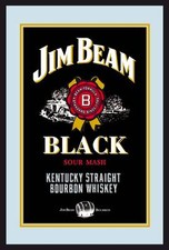 Barspiegel 18441 Jim Beam Wappen Black, 20 x 30 cm Retro, Nostalgie, Werbung