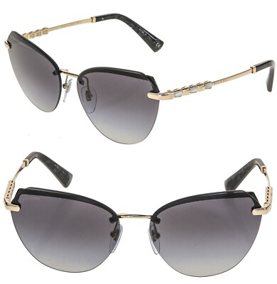 BVLGARI Le Gemme SERPENTI Viper 6129 18K Black Gold Plated Sunglasses BV6129KB