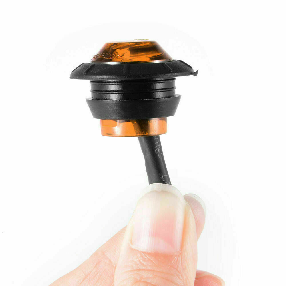 20X 3/4" 12V Marker Lights LED Truck Trailer Round Side Bullet Light Amber Red E - Foto 9