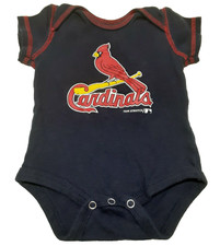 St Louis Cardinals One-Piece Infant/Baby 0-3 Mo Creeper Navy Blue Snap Bottom