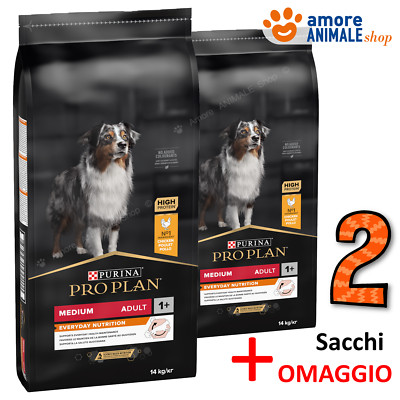 2 Säcke   Purina Dog Pro Plan - Adult Medium Everyday Nutrition, Huhn - 14 Kg