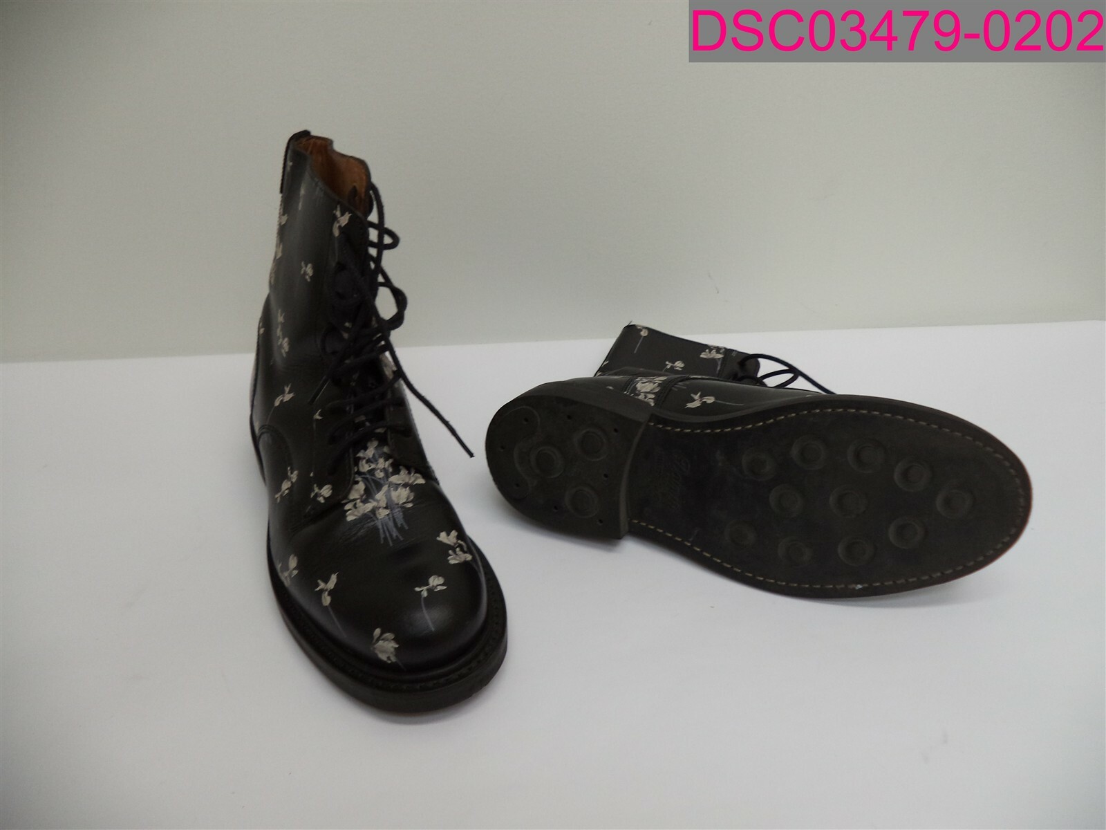Size 5 5 Women S Erdem X H M Floral Print Leather Boots Black Ebay