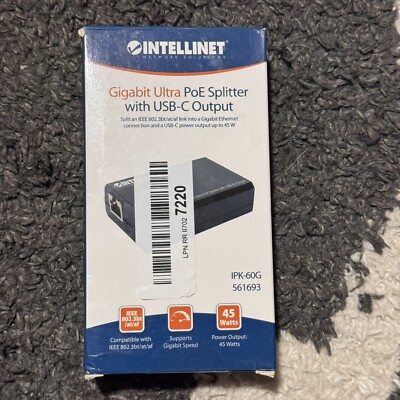 Intellinet Gigabit Ultra PoE Splitter with USB-C Output, 561693