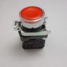 1PC 22MM  Illuminated pushbuttons with flush push Fits XB4BW34G5 110/120V RED
