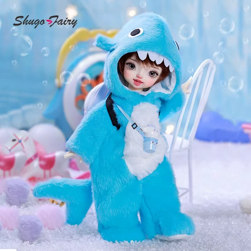 Shugafairy Naomi BJD Doll 1/6 24.6Cm Blue Healing Style Cute Big Eyes Baby Shark — 第 4/4 张图片