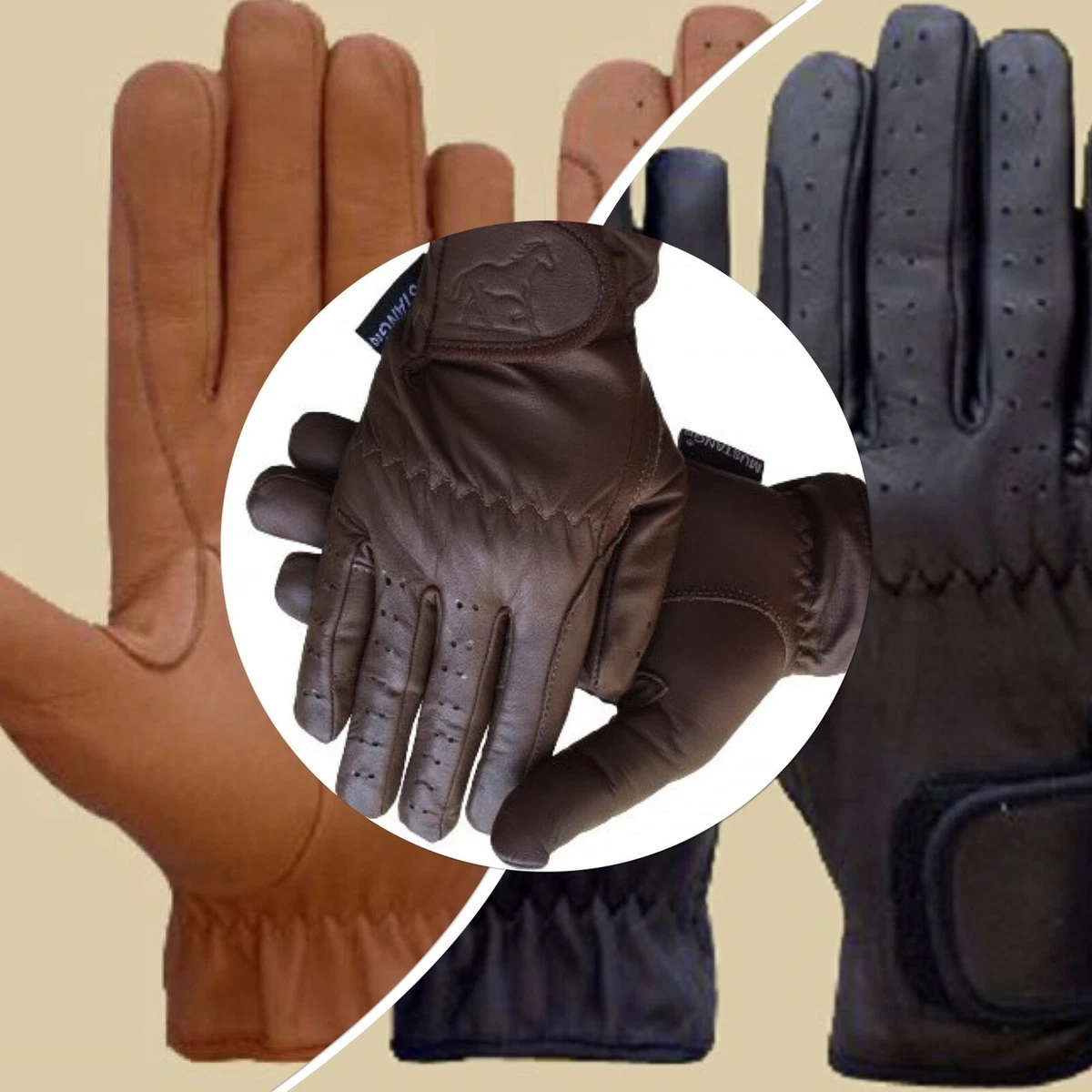 Gants d'équitation en cuir synthétique Lexhis - Sport