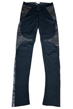 Helmut Lang Bondage Jersey Leather Paneled Stretch Slim Leggings Size 0