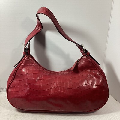 Nine West Red Faux Leather Handbag Purse Shoulder Bag | eBay