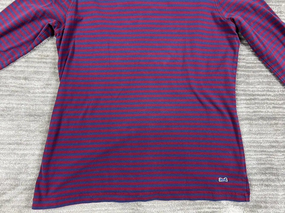 Le Tigre Top Womens Large Purple Striped Cotton Stretch 3/4 Sleeves Knit Casual - Image 3 of 4