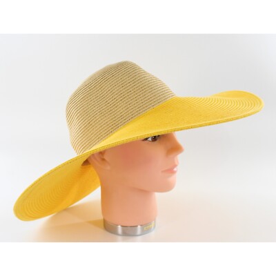 August Hat Company Yellow Brim Summer Floppy Hat #HT115