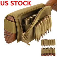 US Tactical Buttstock Cheek Holder with Zippered Utility Pouch and Ammo Carrier