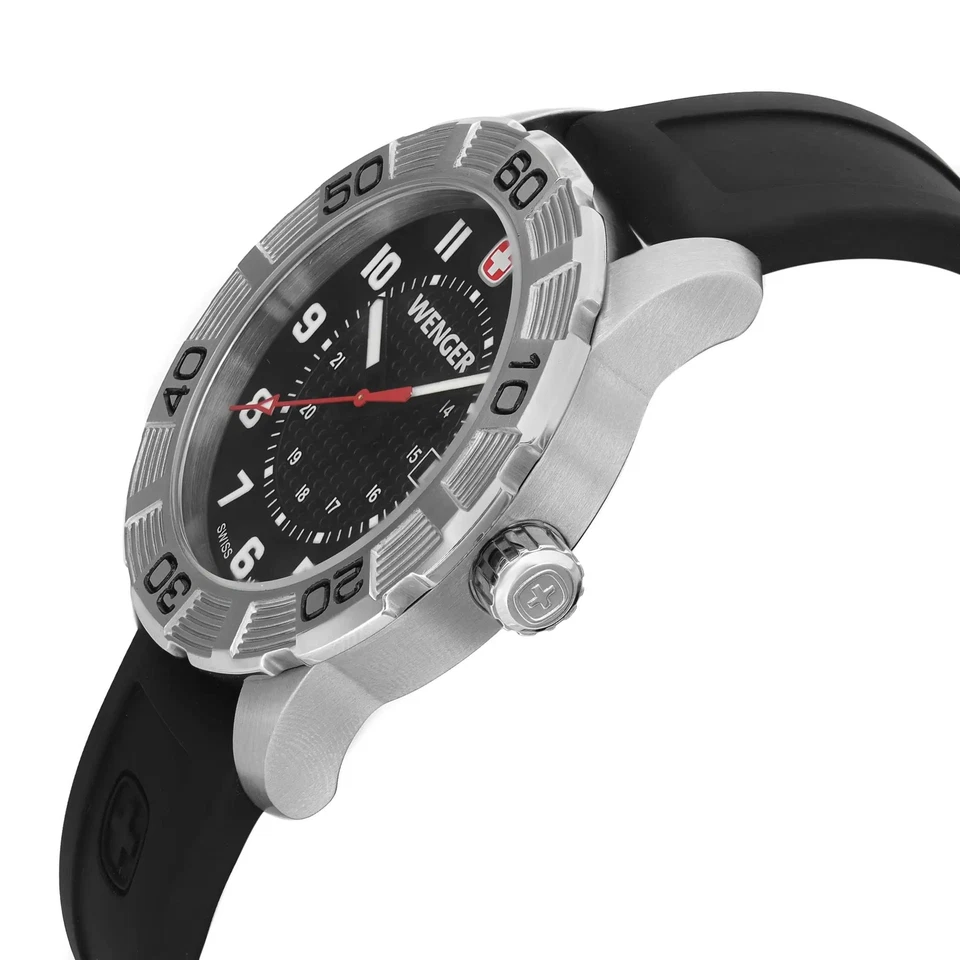 Reloj de cuarzo para hombre Wenger Roadster 45 mm acero inoxidable esfera negra 01.0851.115 Foto 3 de 4