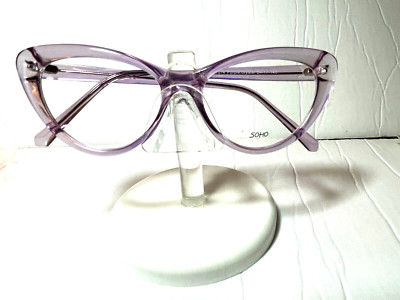 NEW SOHO by VIVID EYEGLASSES FRAME SOHO 1074 PURPLE CRYSTAL CATEYE  LADIES