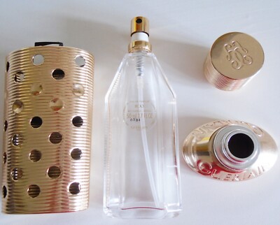 Guerlain Jicky EDP 50ml Refillable Gold Filigran Case Leerflasche innen sehr guter Zustand