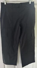 Social Standard Ladies Portside Cargo Crop Pant L Washed Black NWT $109 Bx0Q