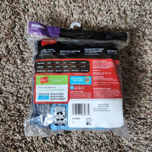 Hanes Herren Boxershorts ohne Etikett 2er Pack - Wählen Sie Ihre Größe S - 2XL - Brandneu - Bild 13 von 17
