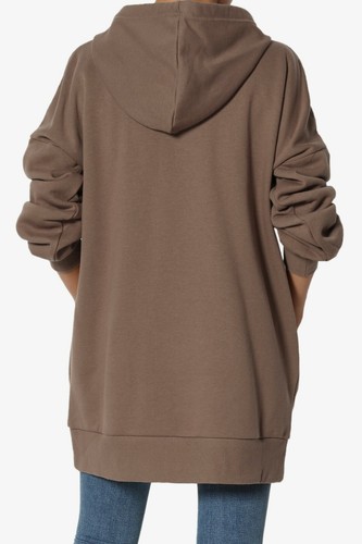 TheMogan S~3X Oversized Pullover Fleece Hooded Sweatshirt Oversized Tunic Hoodie - Picture 106 of 146