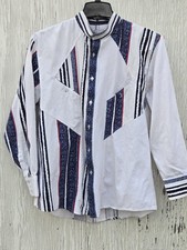 Vintage Gil Adam Western Apparel Men's Long Sleeve Cowboy Shirt Sz L Made In USA