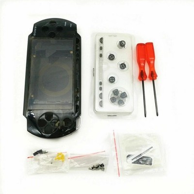 Hochwertig Transparentes Klares Schwarz Gehäuse Hülle für Sony PSP 1000 console