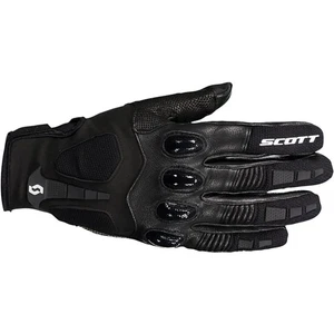 Scot Assault Pro Motorcycle Gloves Leather Black White