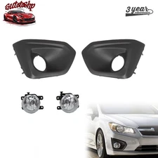 Bumper Fog Light Bezel Cover Wiring Switch Kit For Subaru Impreza  2012-2014