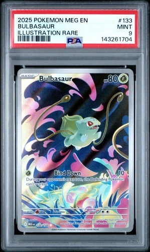 2025 POKEMON MEG EN-MEGA EVOLUTION ILLUSTRATION RARE #133 BULBASAUR PSA 9