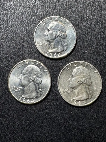 1964 Washington Quarter BU/AU – 90% Silver Lot